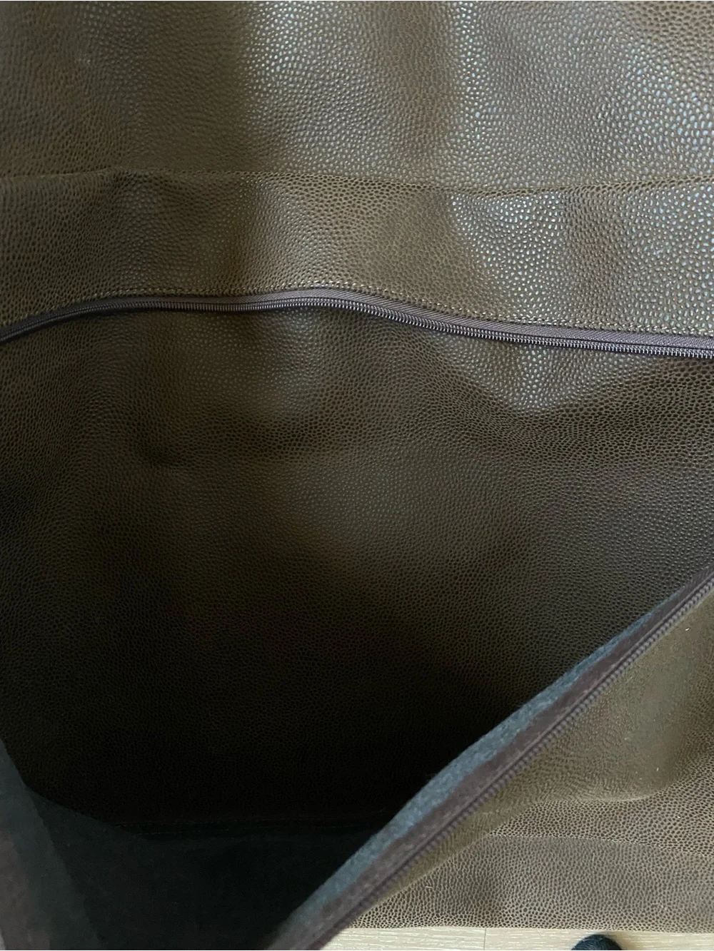 Jack Georges brown leather travel garment suit dress bag modern designer
